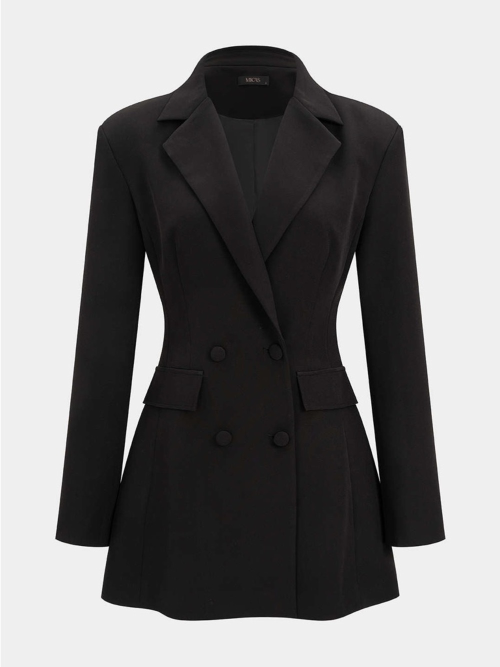 Tailored Double-Breasted Black Blazer Dress - Picture 2 of 6